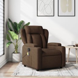 Fotoliu de masaj rabatabil, maro, material textil GartenMobel Dekor