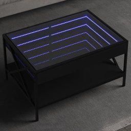 Masuta de cafea cu LED infinity, negru, 70x50x38 cm GartenMobel Dekor