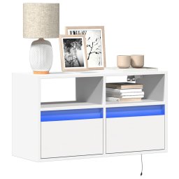 Comoda TV de perete cu lumini LED, alb, 80x31x45 cm GartenMobel Dekor