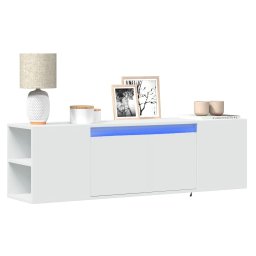 Dulap TV de perete cu lumini LED, alb, 135x31x39,5 cm GartenMobel Dekor