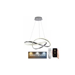 Lustră LED dimabilă pe cablu LED/70W/230V 3000-6500K d. 60 cm crom + telecomandă