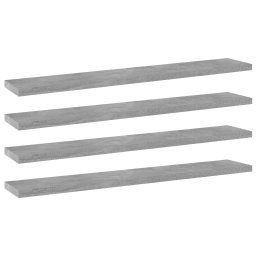 Placi biblioteca, gri beton, 4 buc, 60 x 10 x 1,5 cm, PAL GartenMobel Dekor