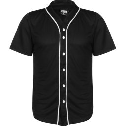 Urban Classics Cămașă 'Baseball' negru / alb