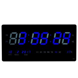 Ceas digital de perete cu temperatura si data, LED-uri culoare albastra JH4622