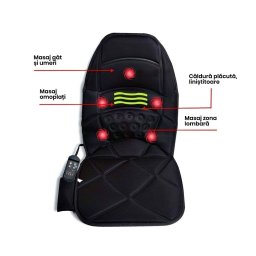 Saltea pentru masaj spate in cinci puncte cu perna de aer si incalzire