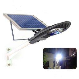 Stalp iluminat exterior cu panou solar proiector LED 30W si suport prindere CClamp CL-330