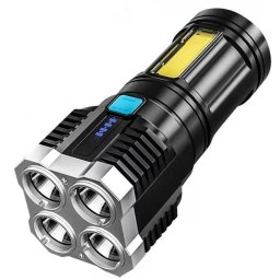 Lanterna de mana reincarcabila L-S03 QUAKE-COB, 1 Led lateral + 4 LED-uri Frontale