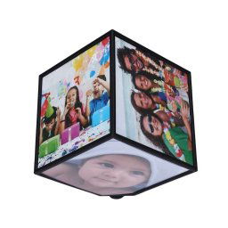 Cub foto rotativ 360 grade cu 6 poze intr-o singura rama 15 x 15 cm