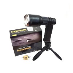 Lanterna LED Pistol XML-T6 30W cu zoom, acumulator si trepied inclus