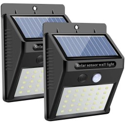Set 2 Lampi Solare cu 30 LED, inclus senzor de miscare si senzor de lumina