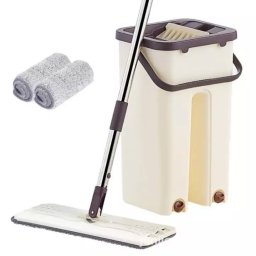 Mop profesional cu doua cuve de spalare si uscare + 2 rezerve cadou