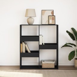 Biblioteca/Separator camera, negru, 100x33x115 cm GartenMobel Dekor