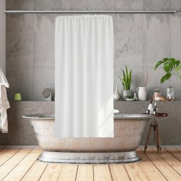 Perdea de dus textila, jacquard, 12 inele, 180 x h200 cm, Barneys, alb