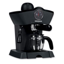 Espressor Retro Effect HEM-200BK, 800W, 3.5bar, capacitate rezervor 0.24L, termometru frontal apa, optiuni preparare: espresso si cappuccino, Negru