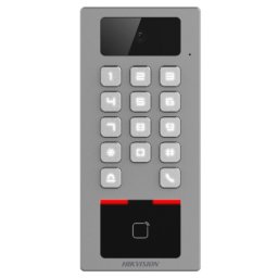 Terminal control acces si interfon cu tastatura si cititor card, rezolutie 2MP, Wi-Fi, RS485, Alarma, Hikvision DS-K1T502DBWX-C