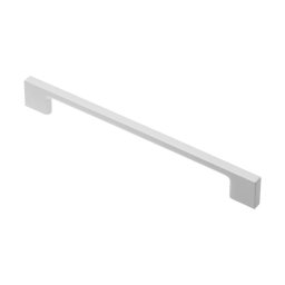 Maner metalic pentru mobilier, model SARMIS, stil modern/minimalist, Distanta dintre gauri = 128 192 256 320 mm, finisaj alb mat (Distanta dintre gauri: 128 mm)