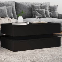 Masuta de cafea cu lumini LED, negru, 90x50x40 cm GartenMobel Dekor
