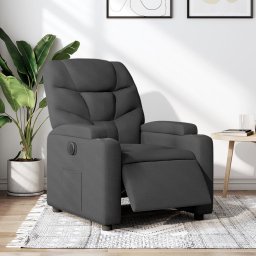 Fotoliu rabatabil electric, gri închis, material textil GartenMobel Dekor
