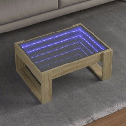 Masuta de cafea cu LED infinity, stejar sonoma, 70x53x30 cm GartenMobel Dekor