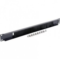 Panou cu perii pentru cabinet 1U 19" Negru, Gembird 19A-BRUSH-02