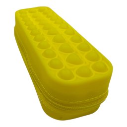 Penar cu fermoar Pop It Inimioare Galben pentru scoala, gradinita, Fidget Toy