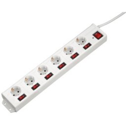 Prelungitor "6+1" Power Strip, XL, 6-Way, Individually Switchable, white