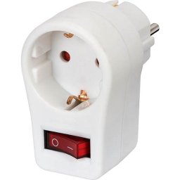Adaptor priza 00149930, ON/OFF Alb