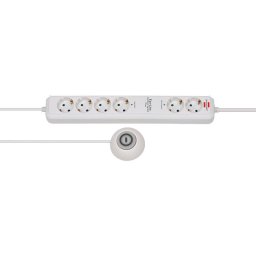 Prelungitor Multi Socket "Eco-Line Comfort", 6 Fach, 1,5 m, Hand/Foot Switch, White