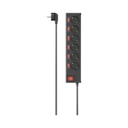 Prelungitor Power Strip, 6-Way, Overvoltage Protection, Individually Switchable, 1.4 m,
