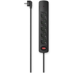Prelungitor Power Strip, 5-Way, Surge Voltage Protection, Switch, Wall Mounting, 1.5 m,