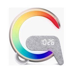 Lampă LED RGB dimabilă cu ceas deșteptător și încărcare Qi Immax 08986L 30W/230V auriu