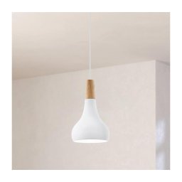 Eglo 901177 - Lustră cu cablu SABINAR, 1x E27/60W/230V, Ø 18 cm, alb