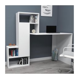 Masă de lucru cu raft IRMAK 119x138,6 cm alb