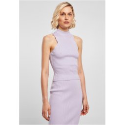 Women's turtleneck with a short rib knit lilac