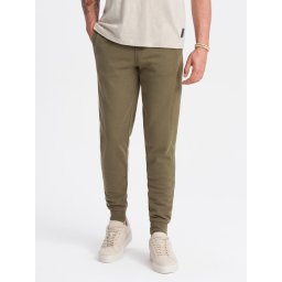 Ombre Men's BASIC cotton jogger sweatpants - olive