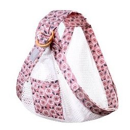 Marsupiu wrap, sling cu inele, pentru bebelusi, roz plasa