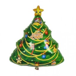 Balon din folie pentru petrecere Brad de Craciun 68 cm