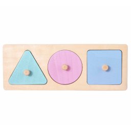 Puzzle incastru magnetic de mari dimensiuni, cu 3 Forme geometrice pastel