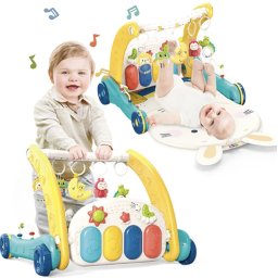 Antemergator si saltea de joaca Baby Walker 3 in 1 pentru bebelusi, verde