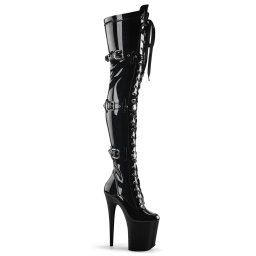 Pleaser Flamingo-3028 Blk Str Pat/Blk 40