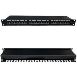 Patch panel Cat 6A SFTP, 24 porturi RJ-45, 1U, Eco Xcab