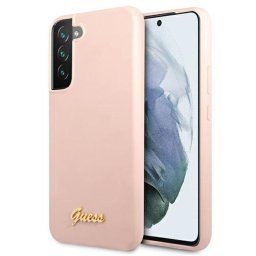 Husa Guess Husa Silicon Metal Logo Samsung Galaxy S22 Plus Roz