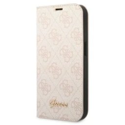 Husa Husa telefon Guess pentru iPhone 14 Pro, Metal Camera Outline Book, Piele ecologica, Roz