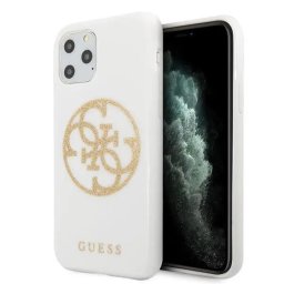 Husa Guess GUHCN65TPUWHGLG iPhone 11 Pro Max white/white hard case Glitter 4G Circle Logo