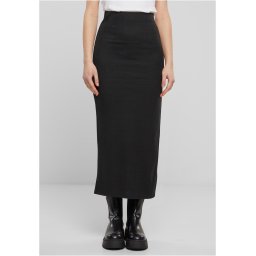 Women's ribbed skirt with high slit black