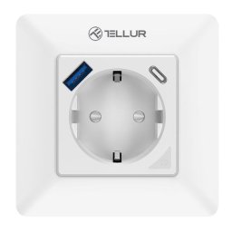 Priza de perete Smart, 3600W, 16A, PD20W, USB 18W, monit. consum, alb