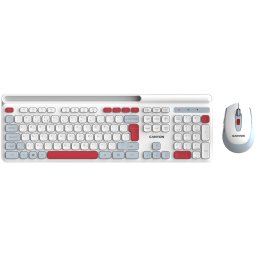 Tastatura CNS-HSETW5WT USB Wireless, White-Red + Mouse Optic
