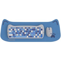 Tastatura CNS-HSETW6BL Kitty Edition - Tastatura, USB Wireless, Blue + Mouse Optic
