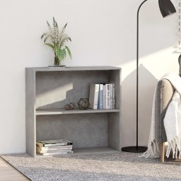 Biblioteca cu 2 rafturi, gri beton, 80 x 30 x 76,5 cm, PAL GartenMobel Dekor