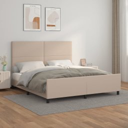 Cadru de pat cu tablie, cappuccino, 180x200 cm, piele ecologica GartenMobel Dekor